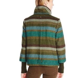Prana LILY CARGO GREEN stripe winter jacket size M EUC